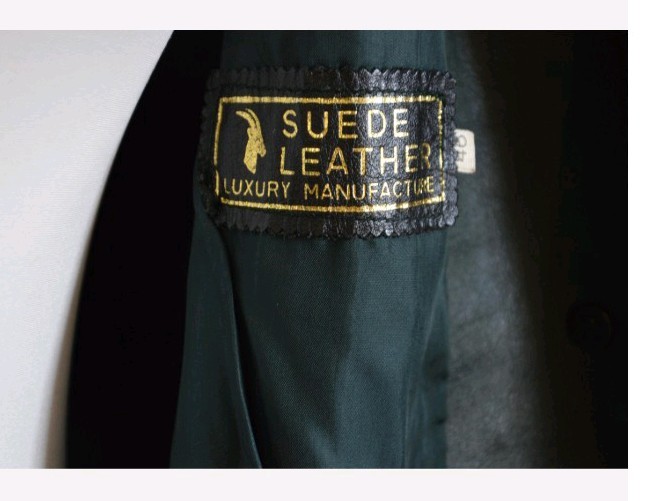 Vintage 1970s forest green Leather Trench Coat dark green 70s boho long retro S