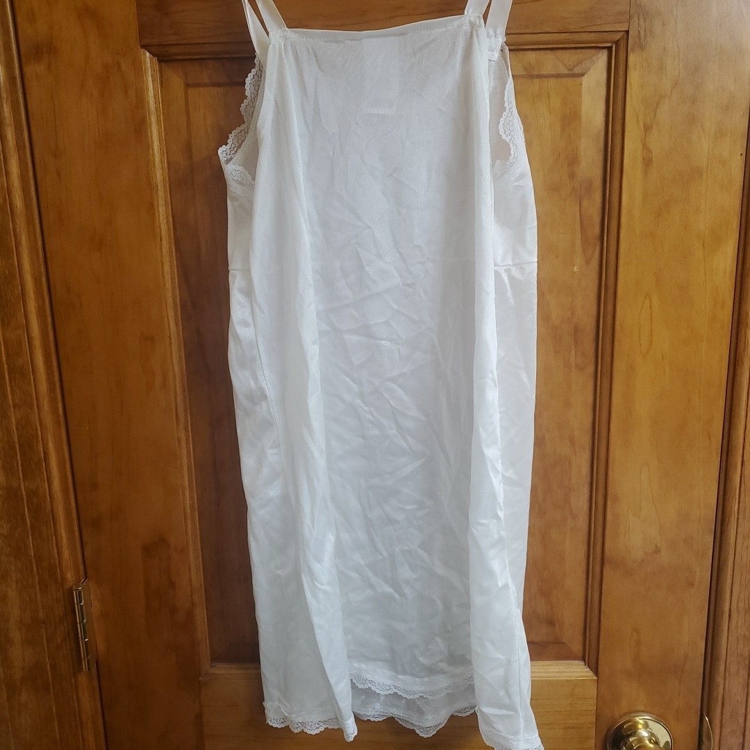 Her Majesty Size 10 Slip Dress Women White Lace Trim Vintage Intimate Lingerie