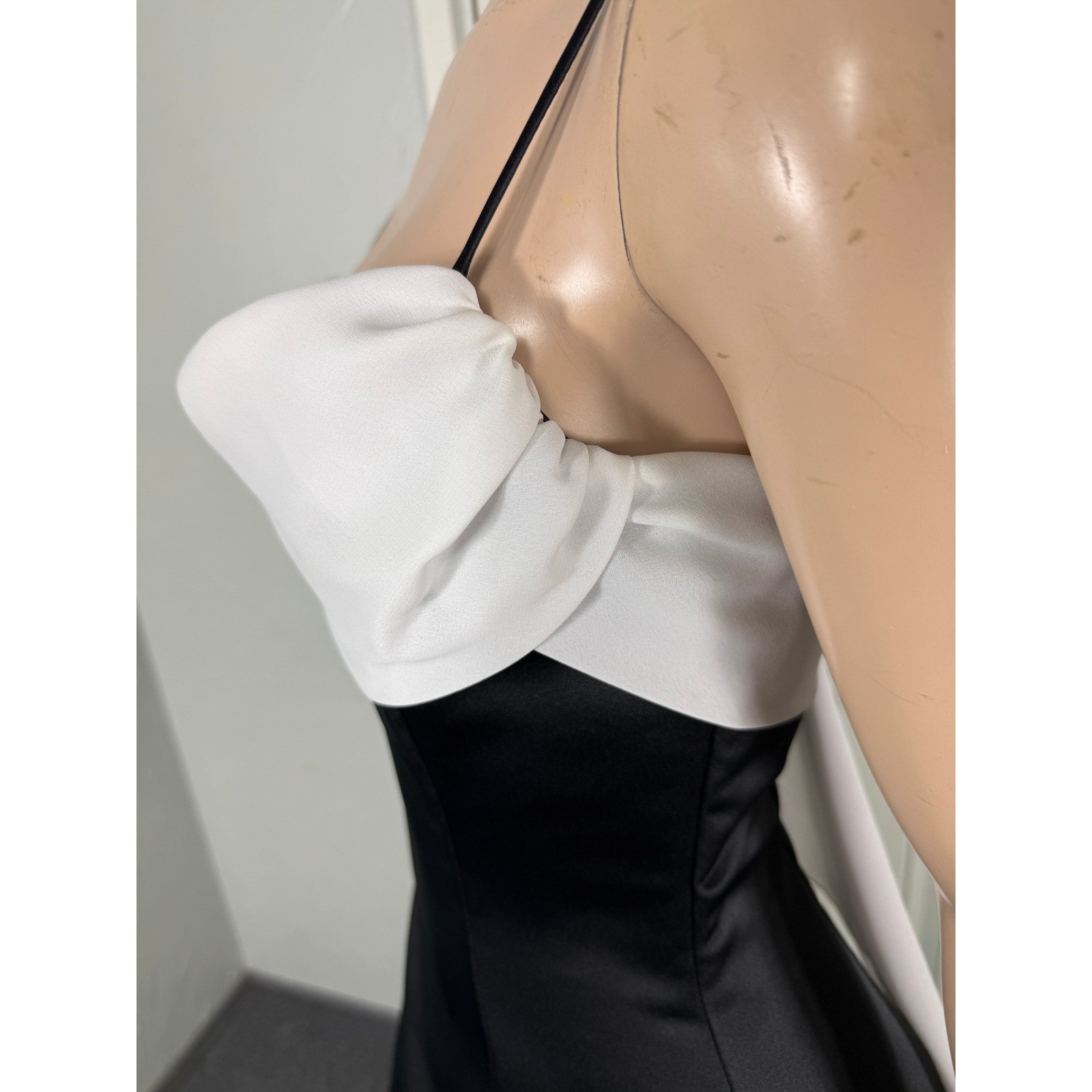 Vintage Y2K Jody California Dress 3/4 Prom Satin Formal Evening Train Bow T20
