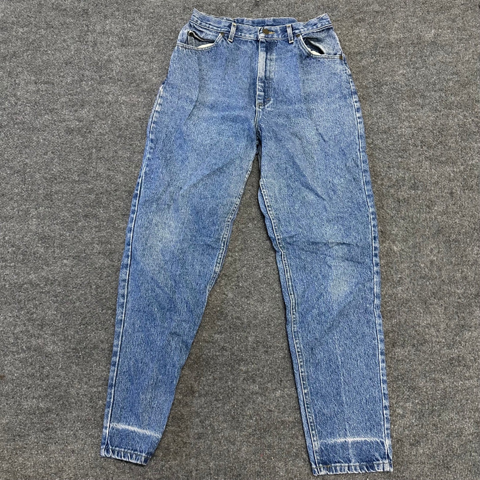 Lee Jeans Womens Size 14 Long Blue High Waisted Tapered Mom Cotton