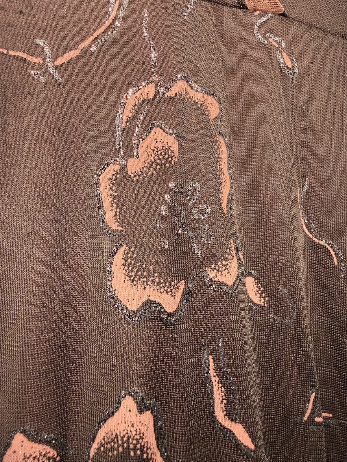vintage 90s sparkle brown dress ruffle asymmetrical halter flow formal festival