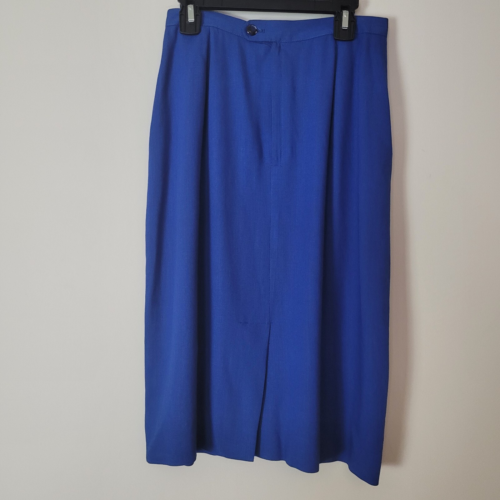 Vintage pencil Skirt Women’s XS 24″ bright blue 60s office Pinup academia cotton