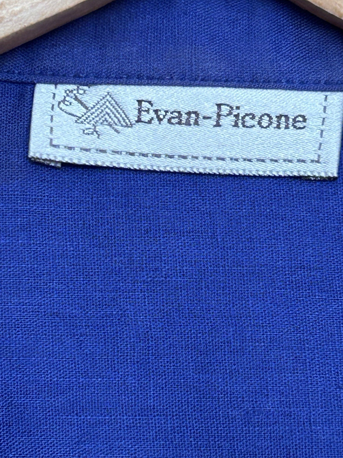 VTG Evan-Picone Women’s Blue Purple Linen Camp Shirt XS Quiet Elegance Classic*