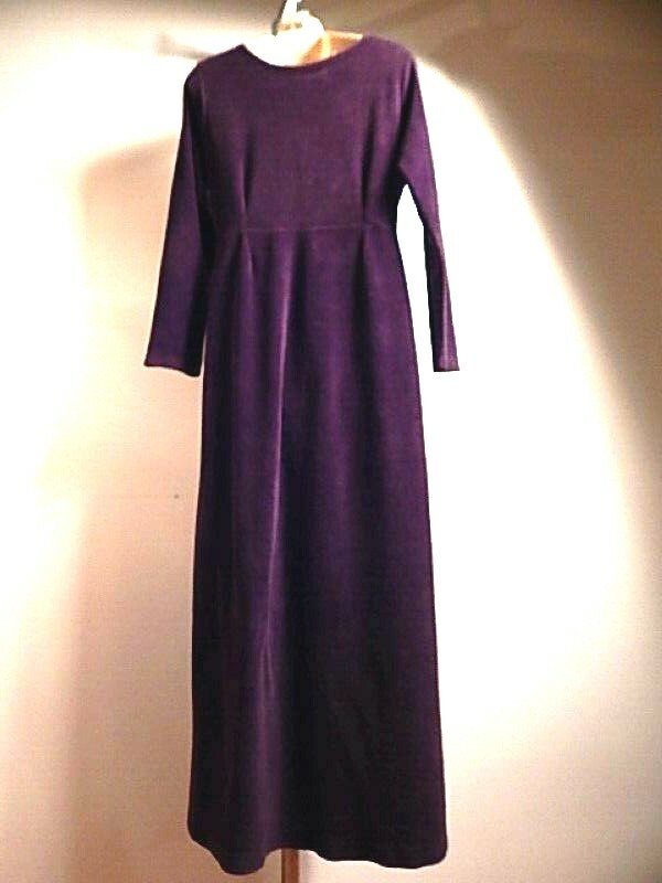 Vintage 1990s USA Outer Limits Empire Dress Burgundy Rust Northern Soul Gothic S