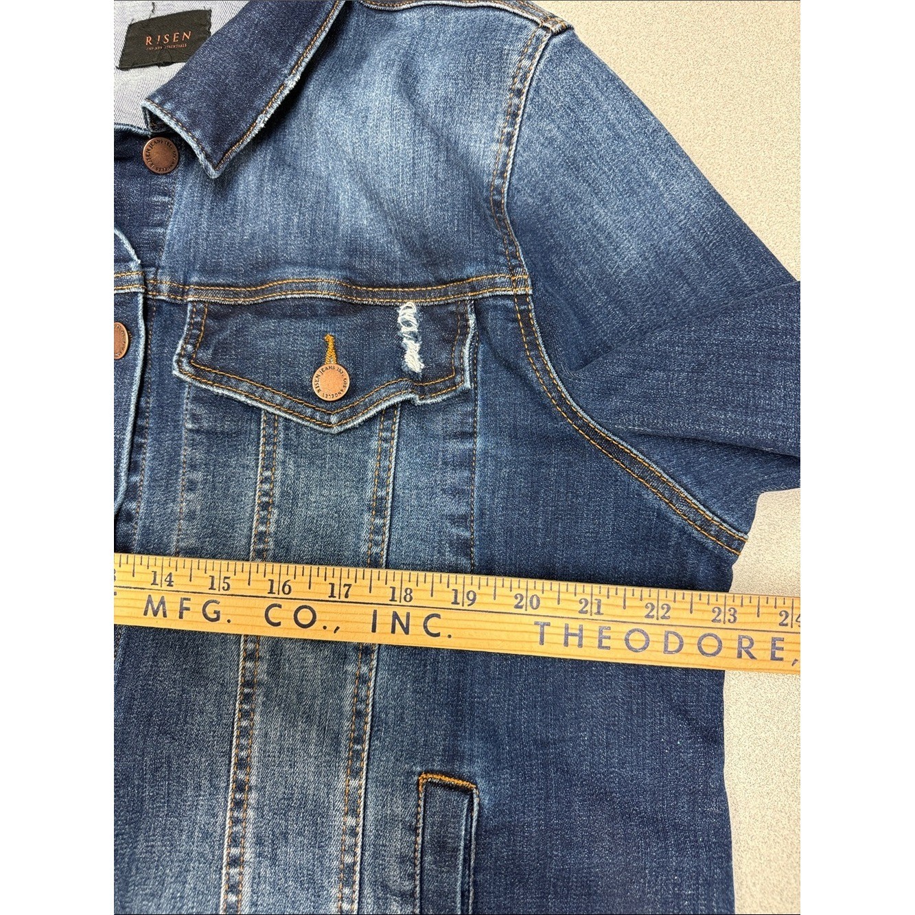 RISEN Hand Painted Floral Denim Jacket Boutique Art Jacket Boho Western Chic