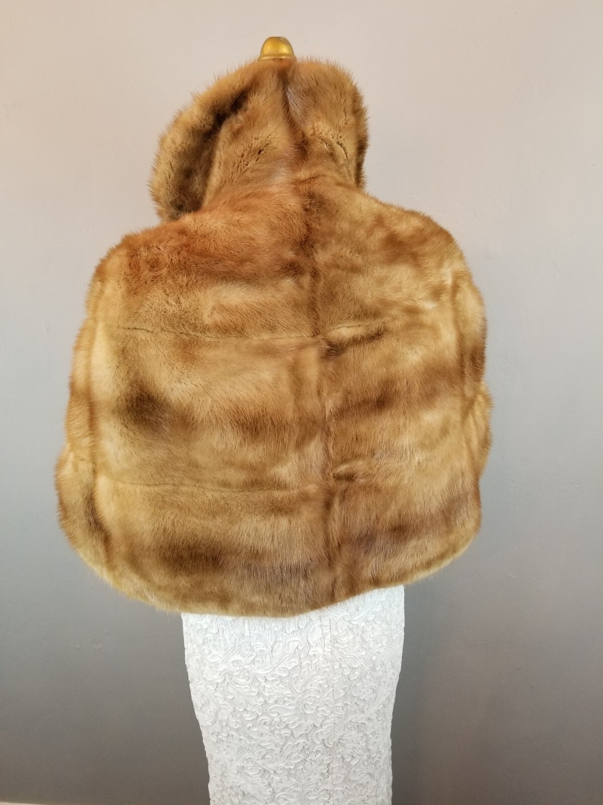 Vintage Golden Mink Stole Fur La Belle Furs * Bridal Mink Cape Capelet * 1930’s