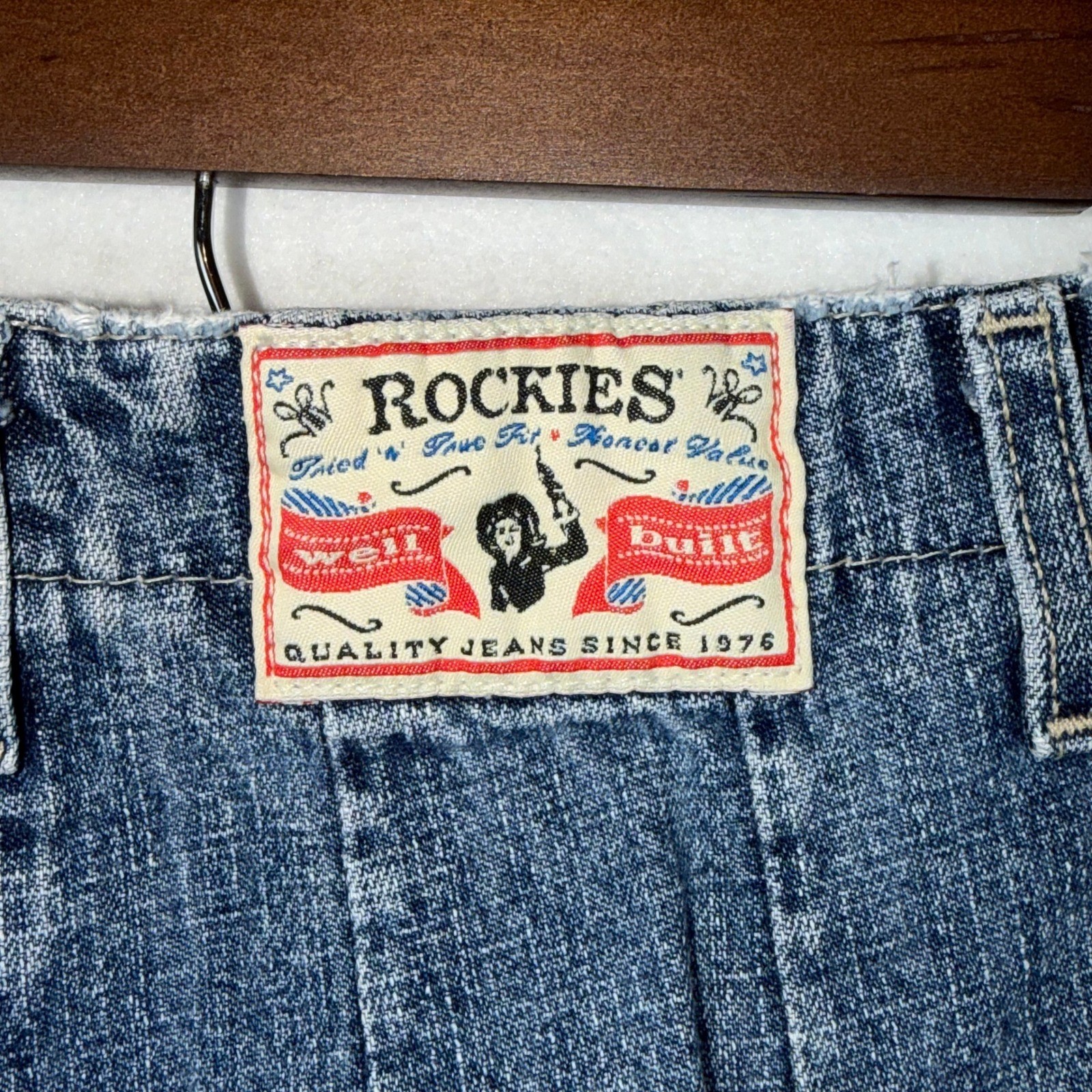 Vintage Rockies Carpenter Denim Shorts Womens 5 Blue High Waisted Relaxed Y2K