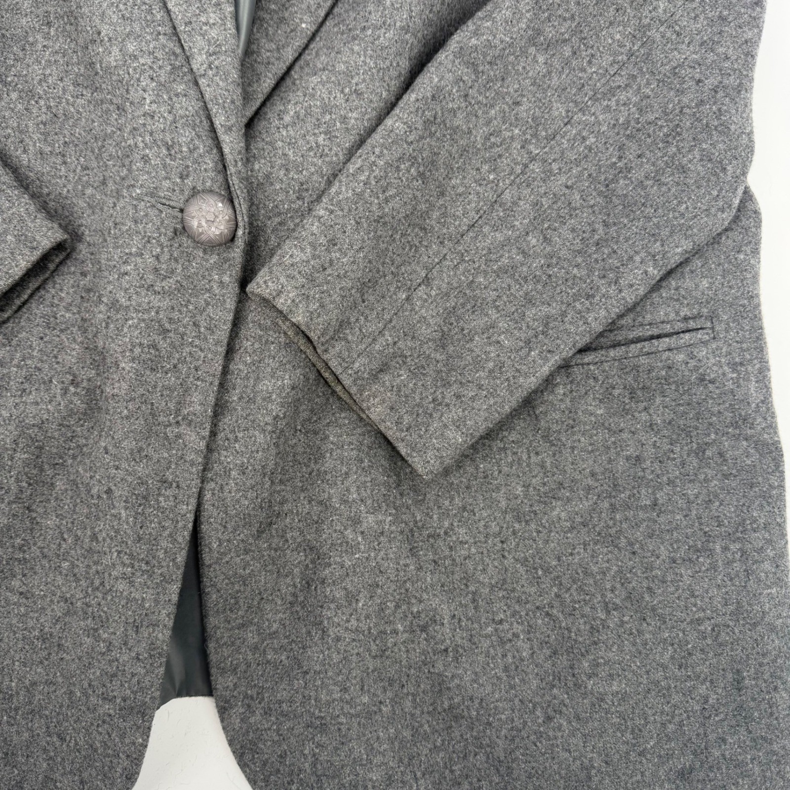 VTG Y2K Officecore Wool Blend Blazer Lot 2 Gray Navy Tailored Jackets 16