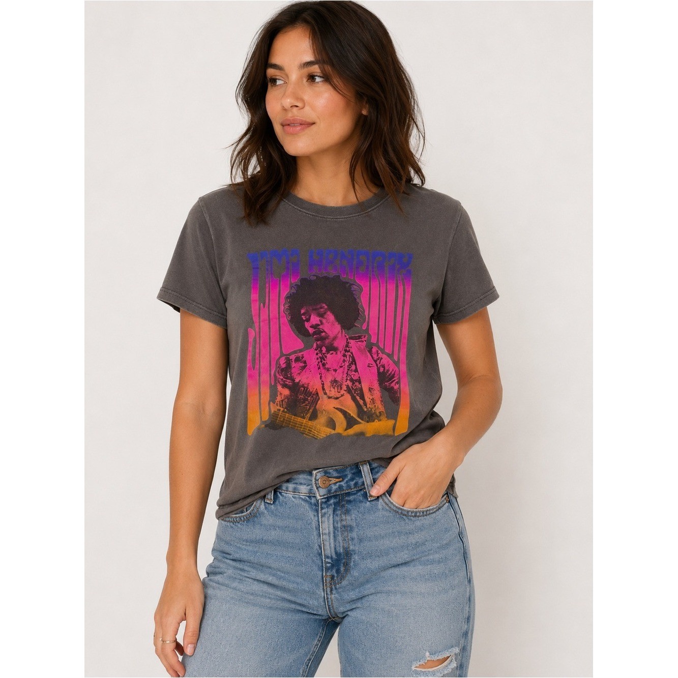 Jimi Hendrix Vintage Wash Graphic Band Tee Size M