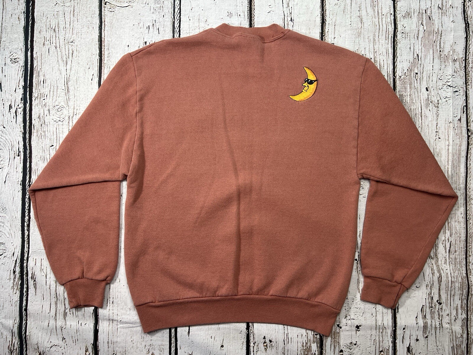 VTG Sun & Moon With Sunglasses Embroidered 90s Women’s Crewneck Sweatshirt – M