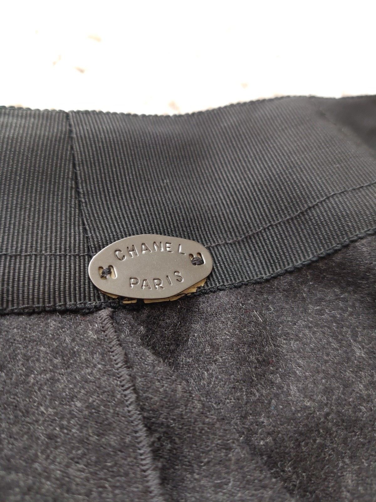 Chanel Vintage 1999 France Wool Cashmere Gray Overlap Panel Long Maxi Skirt 38 S