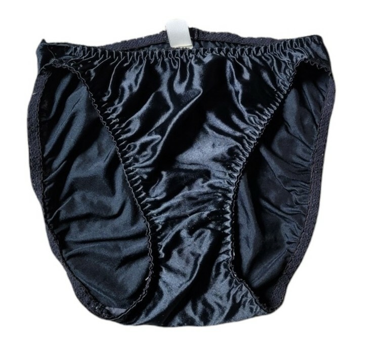 Vintage 80s Victoria Secret Gold Label Black Shiny Panties Small see details