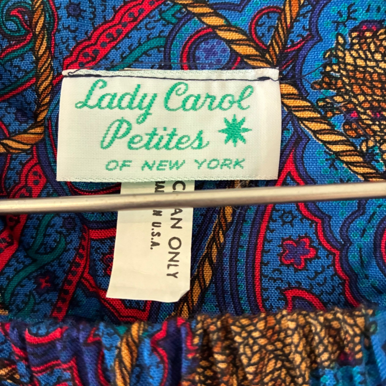 Vtg NWT Lady Carol Petites Top/Skirt 14P Paisley Nautical Rope Tier Retro Office