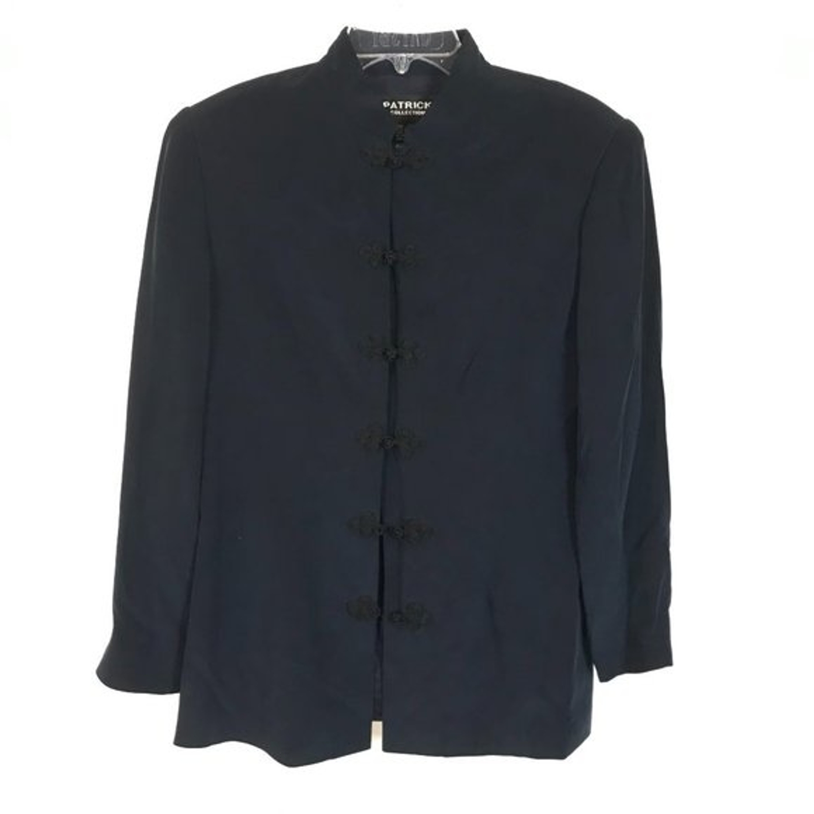 Womens Size 10 Patrick Collection Navy Blue Vintage Pure Silk Lightweight Jacket