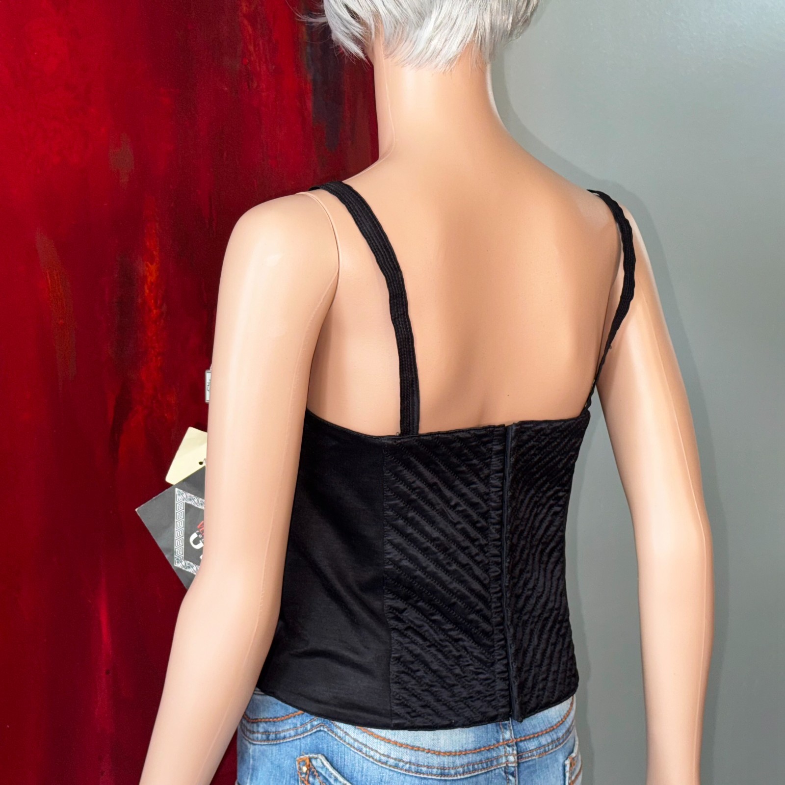 GIANNI VERSACE black Bustier size 46L from S/S 1995 GV VERSATILE COUTURE