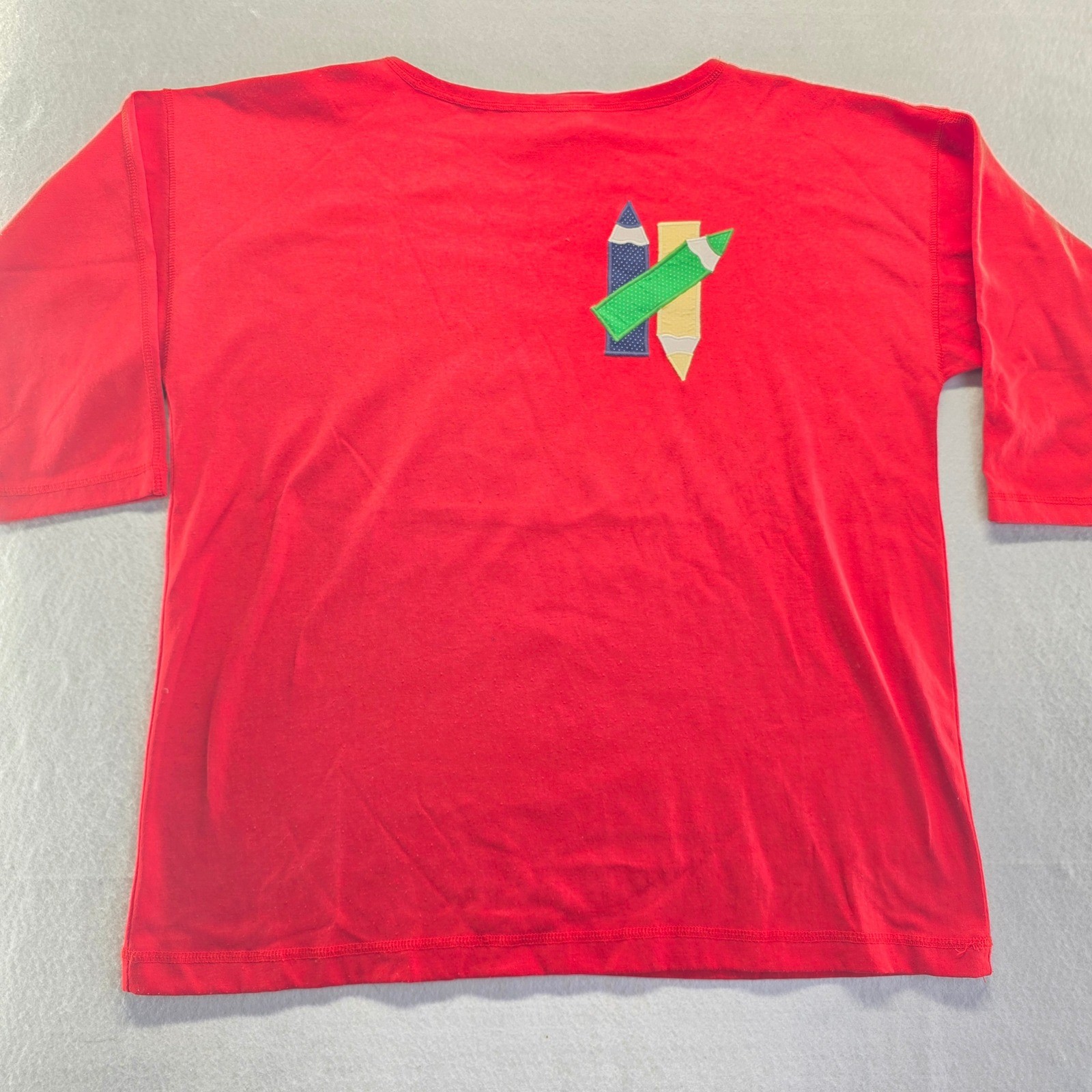 Sunbelt Sportswear Red Pencil Graphic Long Sleeve T-Shirt One Size XL Made USA