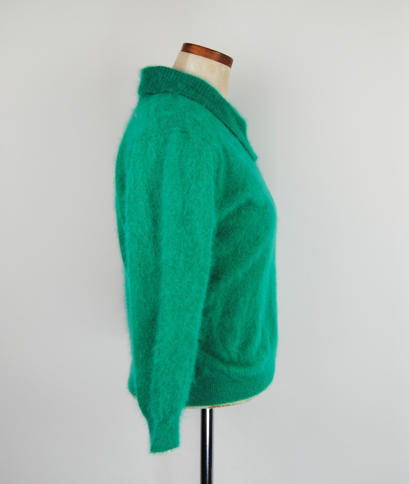 RARE 1950s 1960s Vintage Pandora Turquoise Green-Blue Fuzzy Angora Sweater – Md