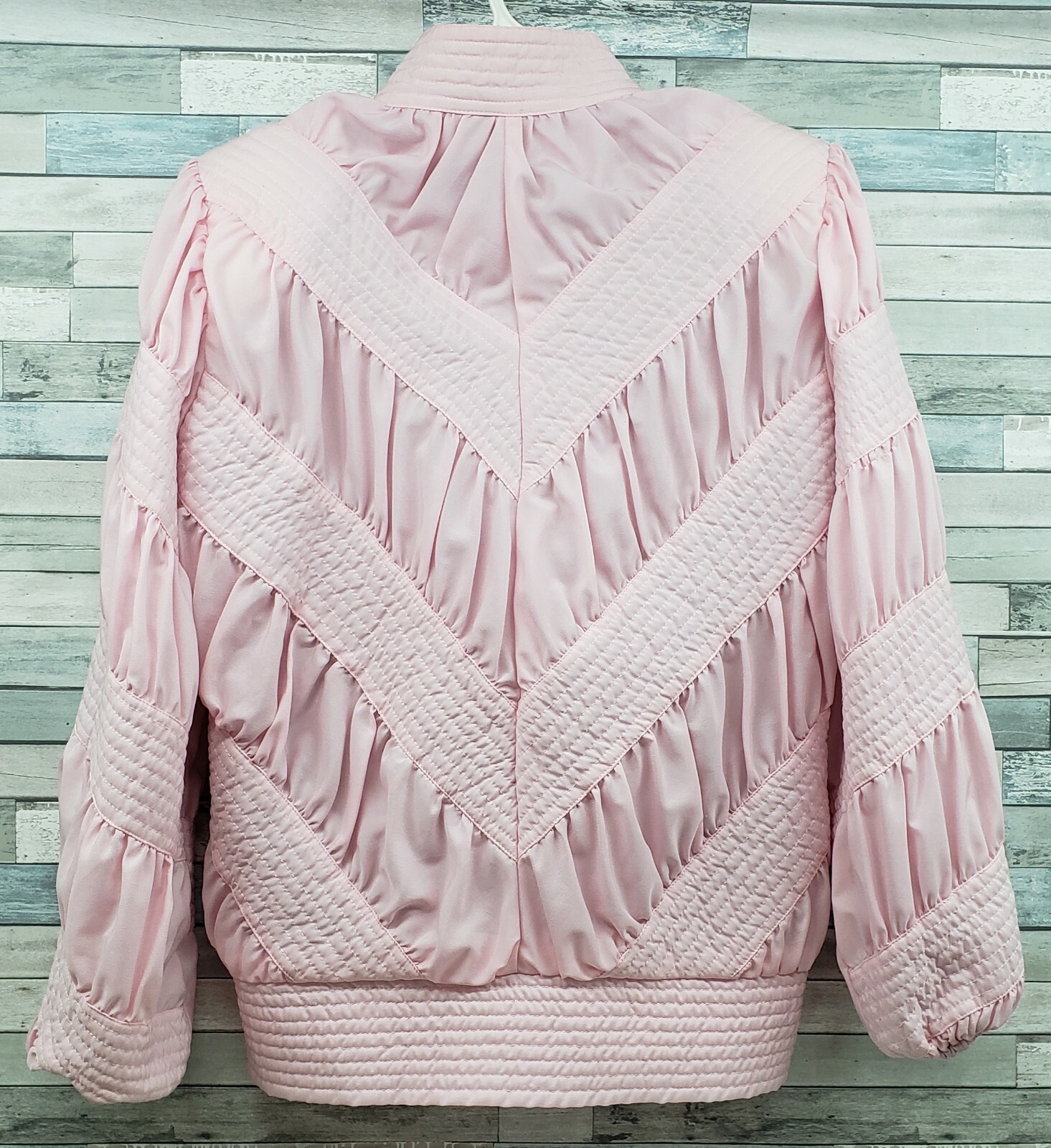 Vintage Womens Puffer Jacket Size M Marguerite Rubel San Francisco Crepe De Chin