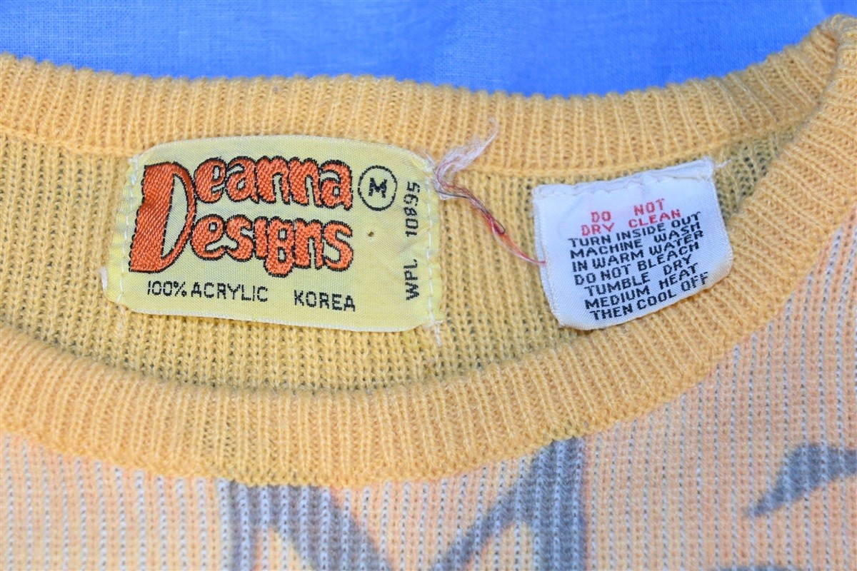 vintage 70s MOTOCYCLES COMIOT DYE SUBLIMATED AOP BICYCLE BIKE WOMEN’S SWEATER S