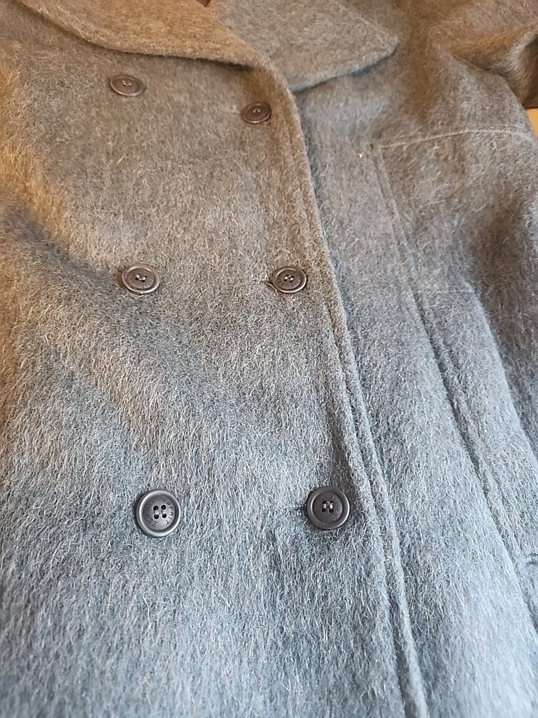 Esprit Womens Jacket Lined Blue M 55% Wool, 15% Mohair, 15% Alpaca, Poly Pockets