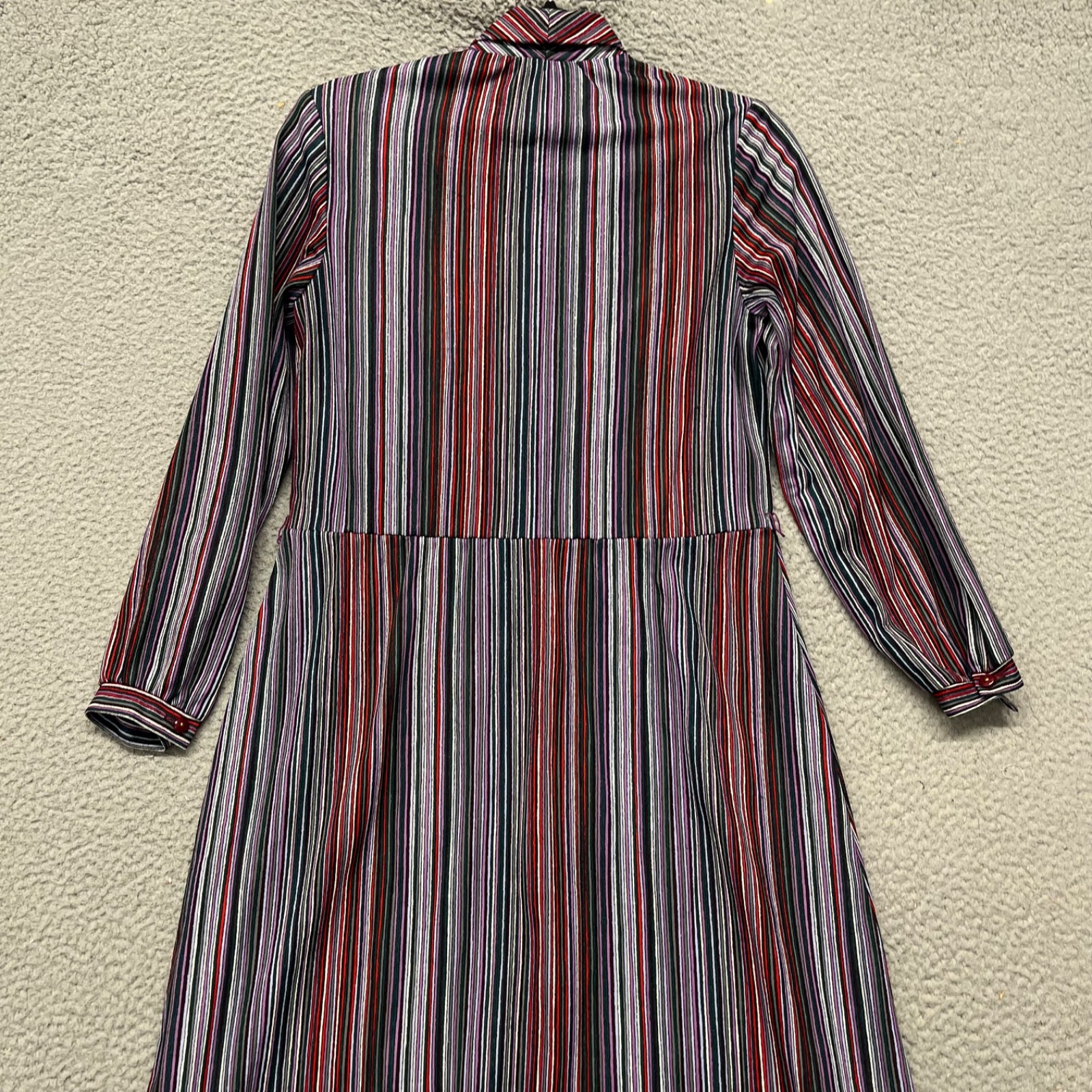 Heury Lee Vintage Dress Womens 12 Purple Striped Secretary Geek 60’s 70’s
