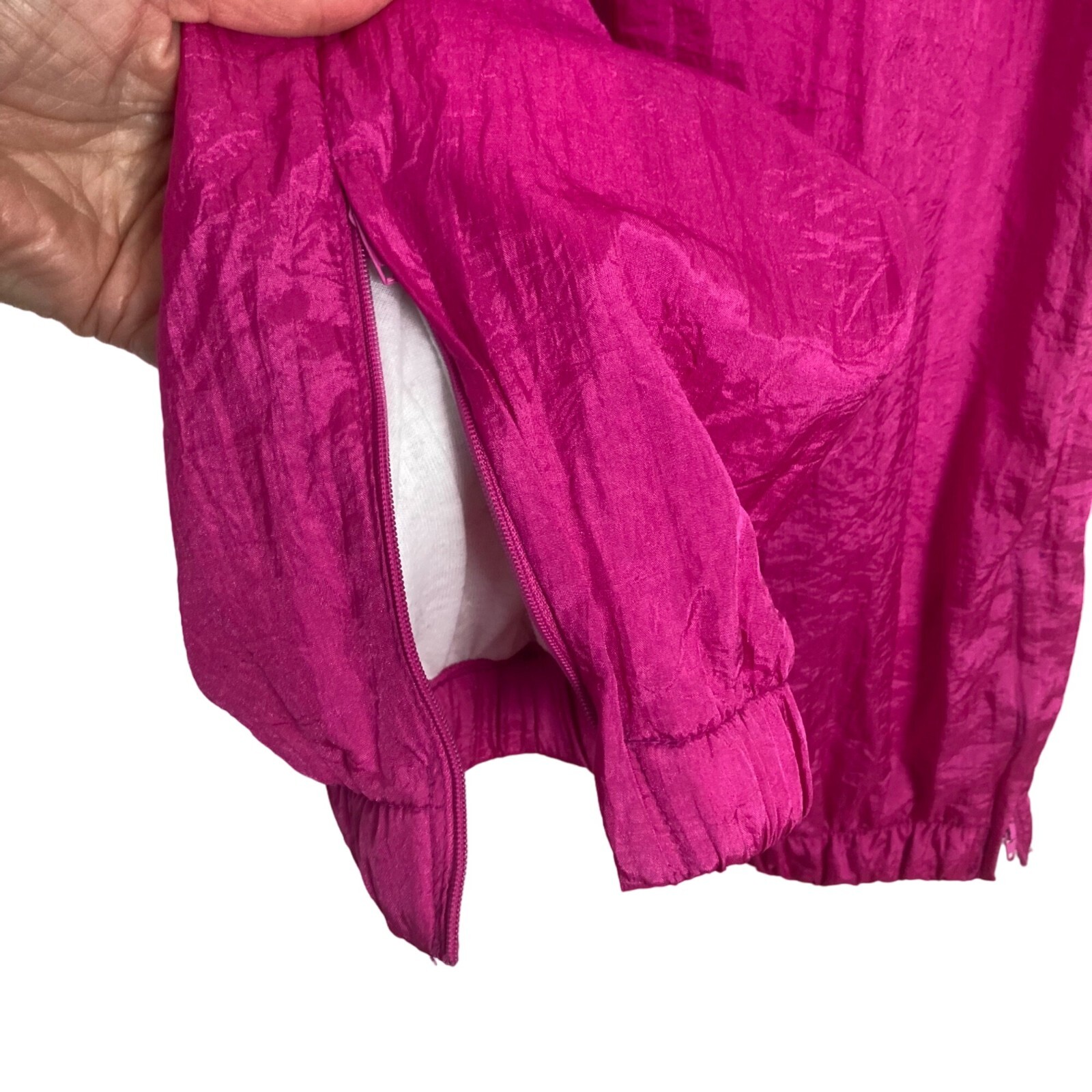 Vintage Pink Satin Track Pants Womens XS Lined Kidcore Barbiecore 80s 90s