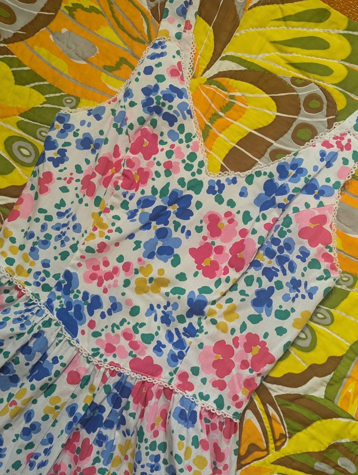 Vintage Accentuette Flower Power Dress MCM Fashion 60s 70s