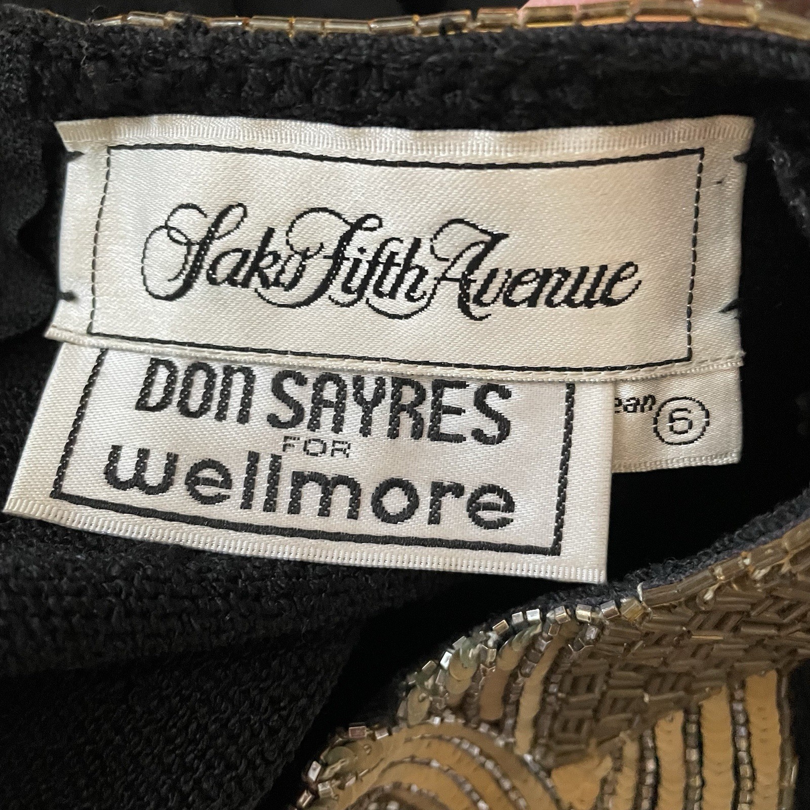 Don Sayres for Wellmore Dress Small Black Sequin Santana Knit USA Vintage 80s