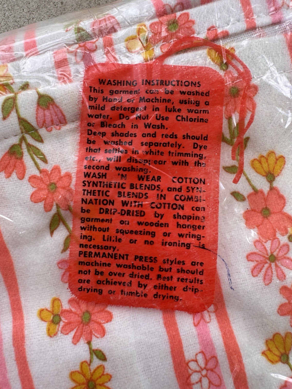 VTG 60s 70s Greencraft Pajamas NOS Deadstock Floral Pink Striped Mod Medium 36