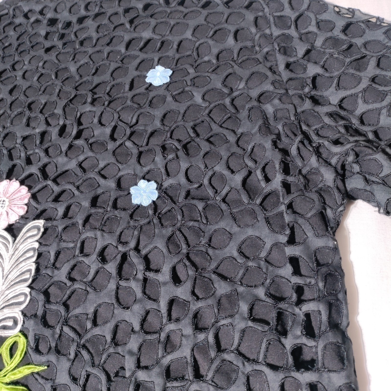 QUEEN CARO OF HONOLULU Vintage Cutwork Heavily Embroidered Applique Jacket Sz 3X