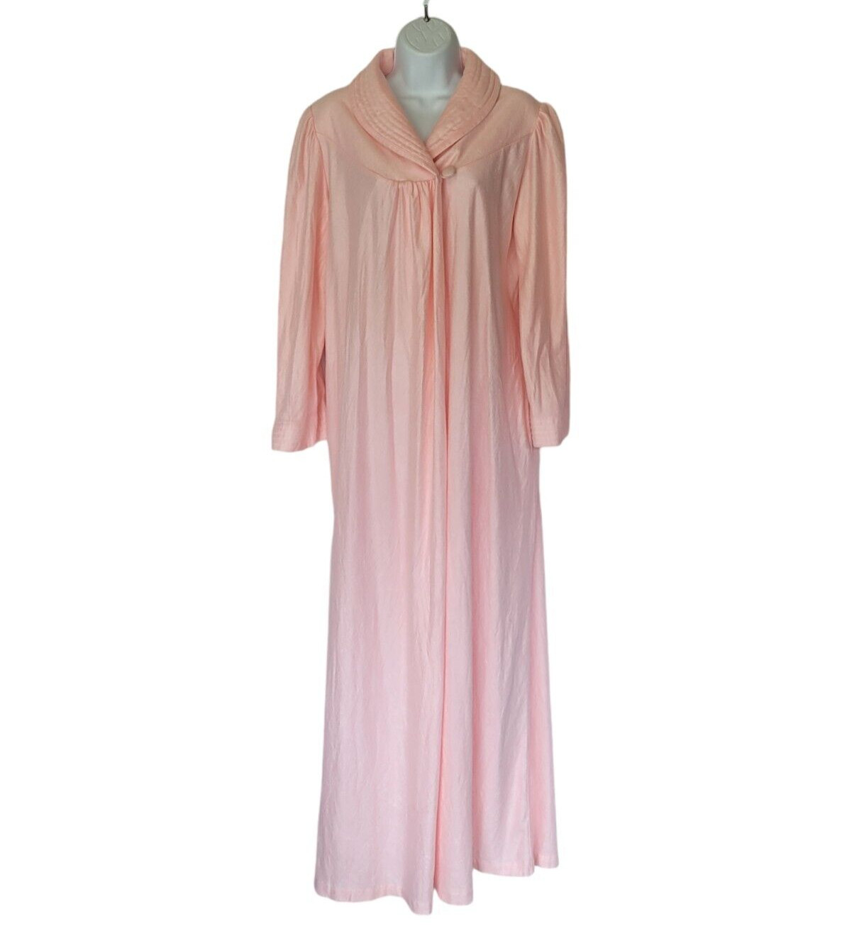 Vandemere House Robe Womens Sz Large Vintage 70s Pink Half Zip Long Sleeve