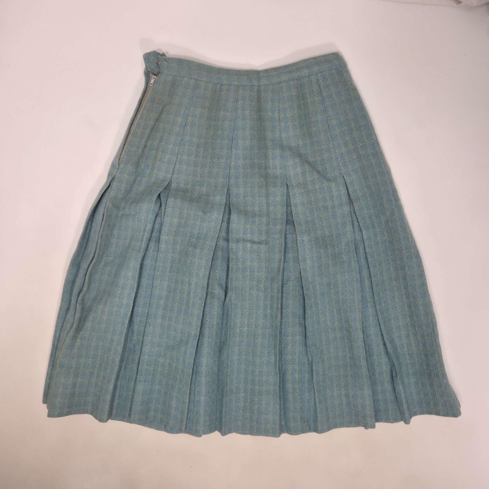 True Vintage Mid Century Joyce Of Chicago Silk Wool Plaid Skirt Heritage 14 Blue