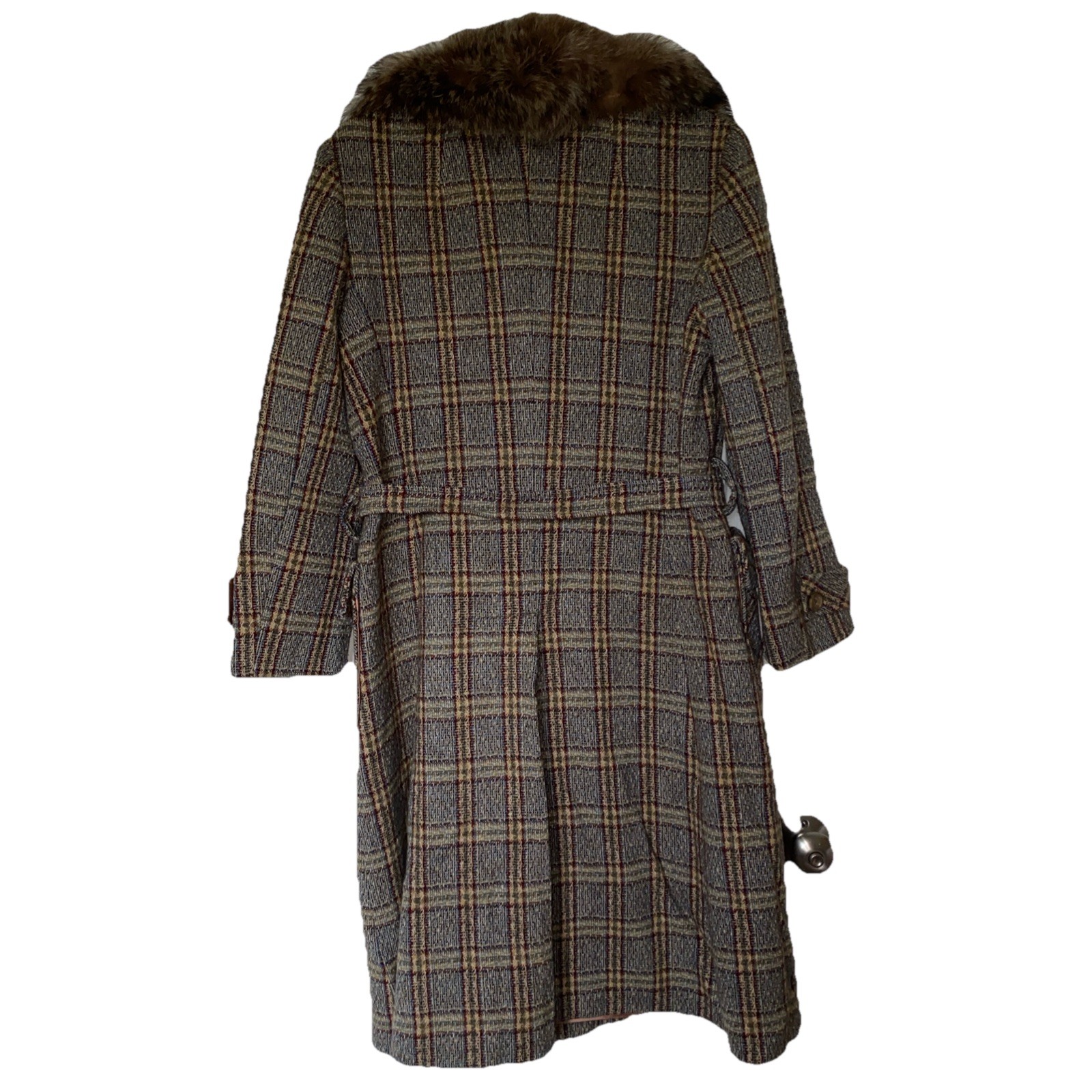 VTG Tar-Shire 1960’s Women’s Harris Tweed Wool Fur Coat Size M