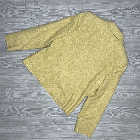 Vintage Carlisle wool and cashmere blend yellow blazer / jacket size 10 w flower