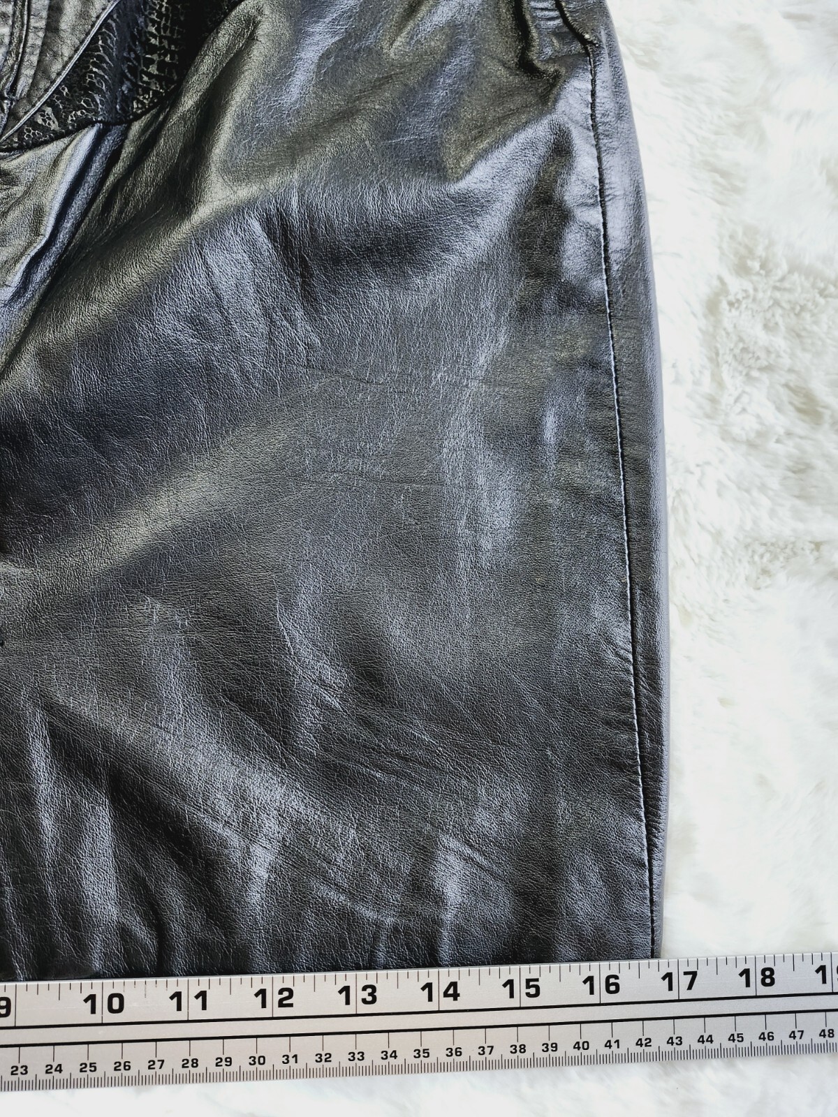 VINTAGE WOMEN’S SIZE 5/6 G-III LEATHER FASHIONS BLACK SKIRT. 80’S