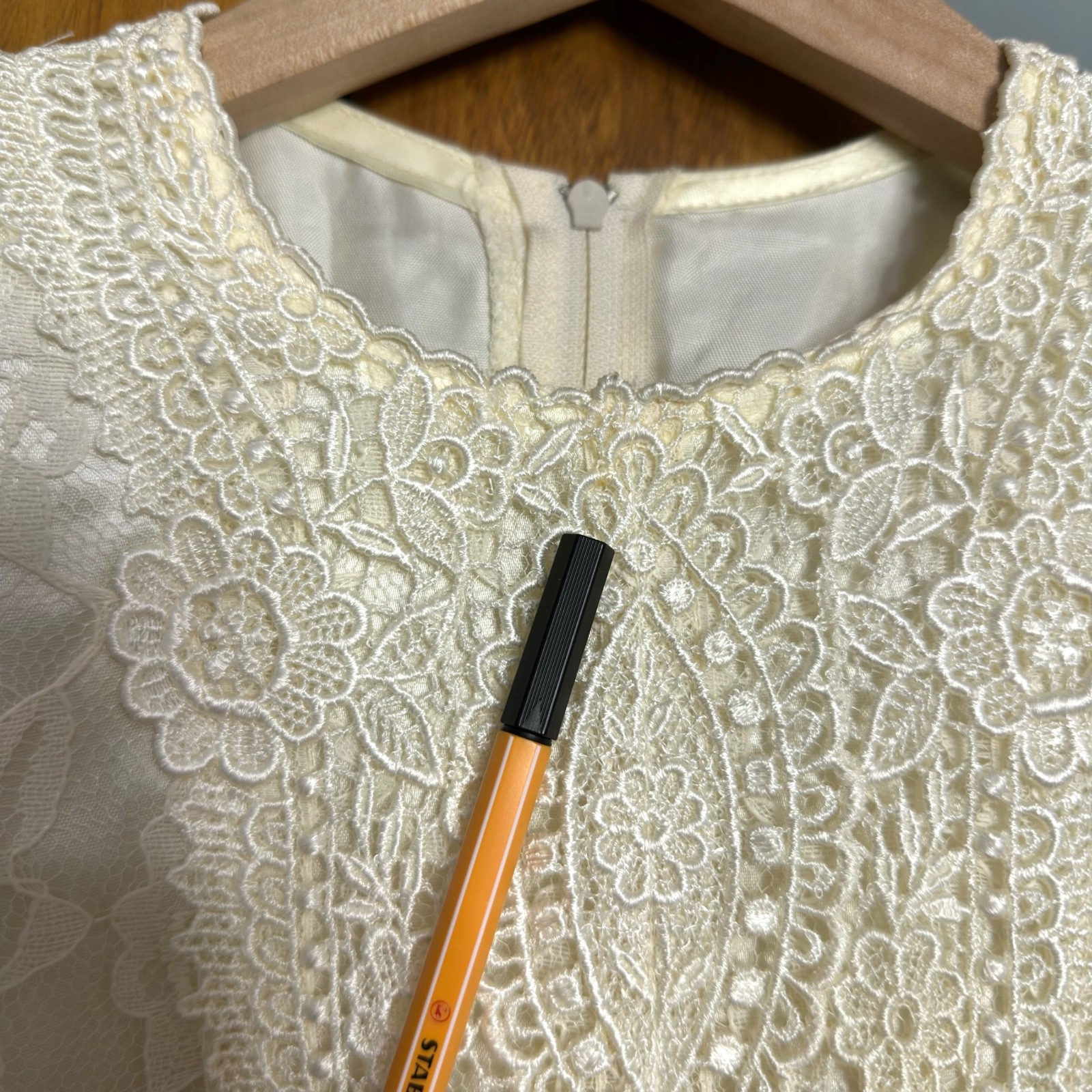 GUNNE SAX Jessica McClintock Vintage Lace Long Sleeve Dress size 14 fits 6-8