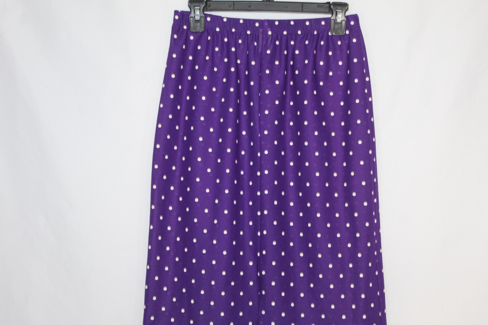 Vtg 80s Purple Polka Dot Skirt Size 12 Above Knee 40s Revival Academia