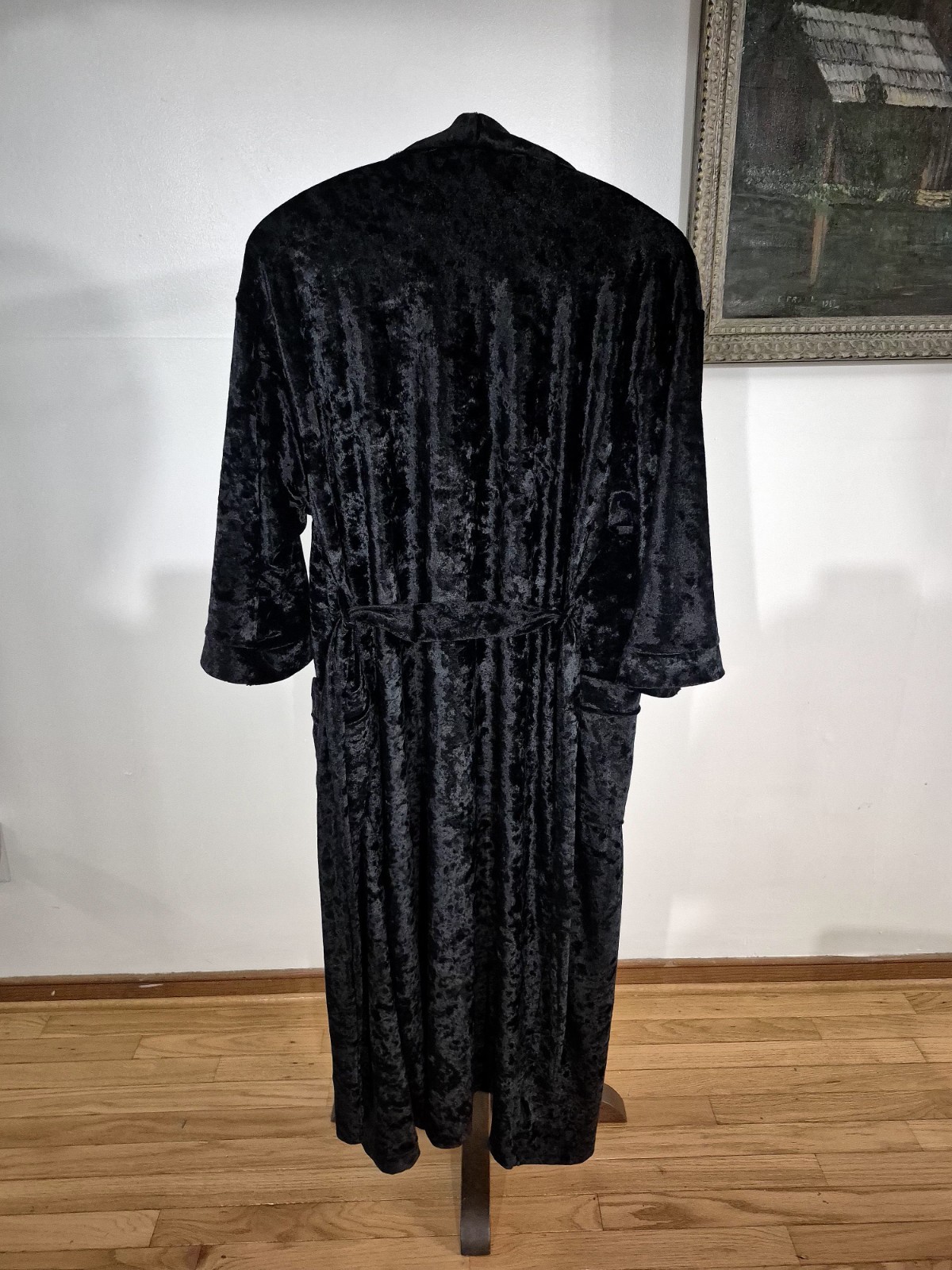 Jasmine Rose Black Velvet Style Robe Size Small
