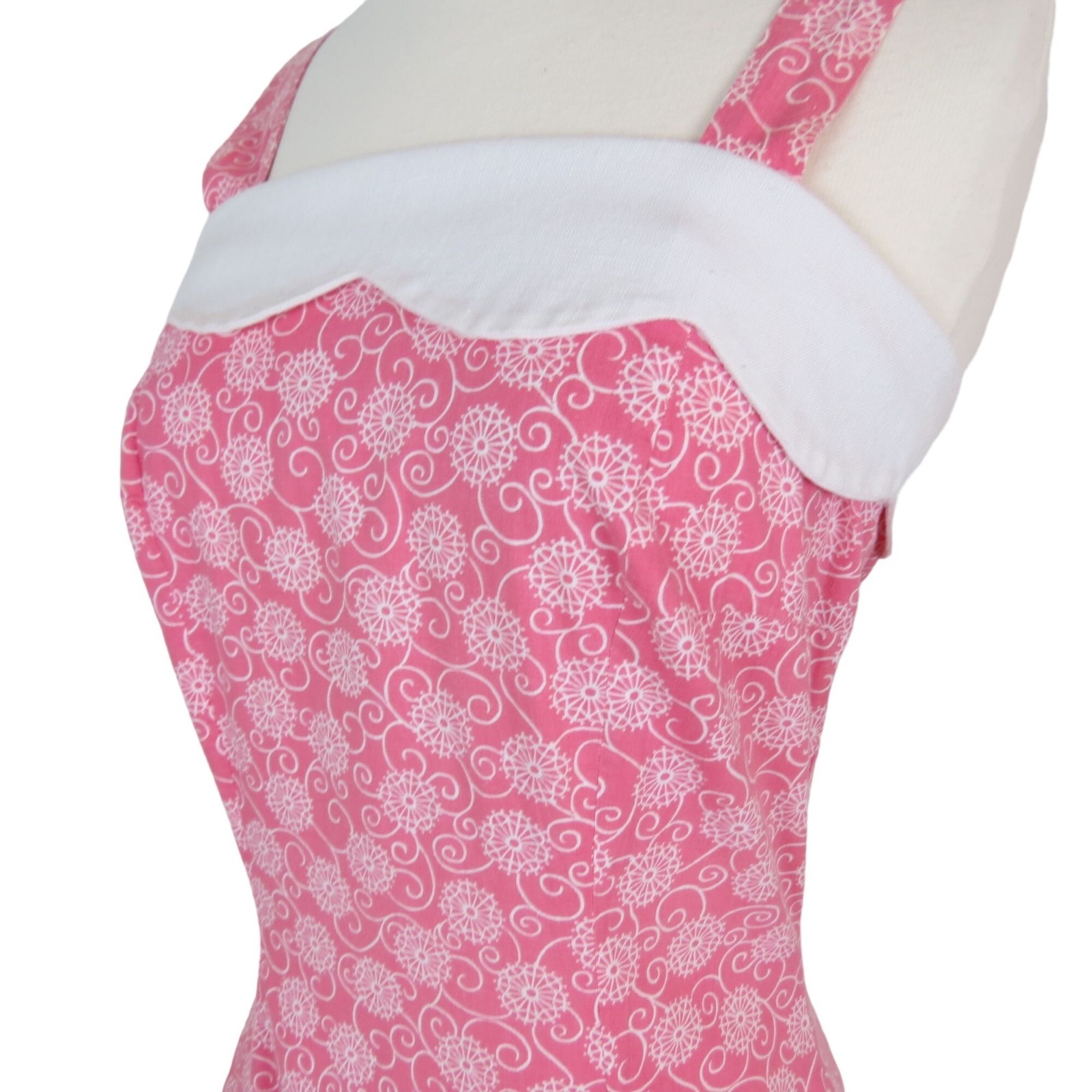 VINTAGE 40s 50s Sundress & Jacket Women’s Pink White Dress Overblouse Set