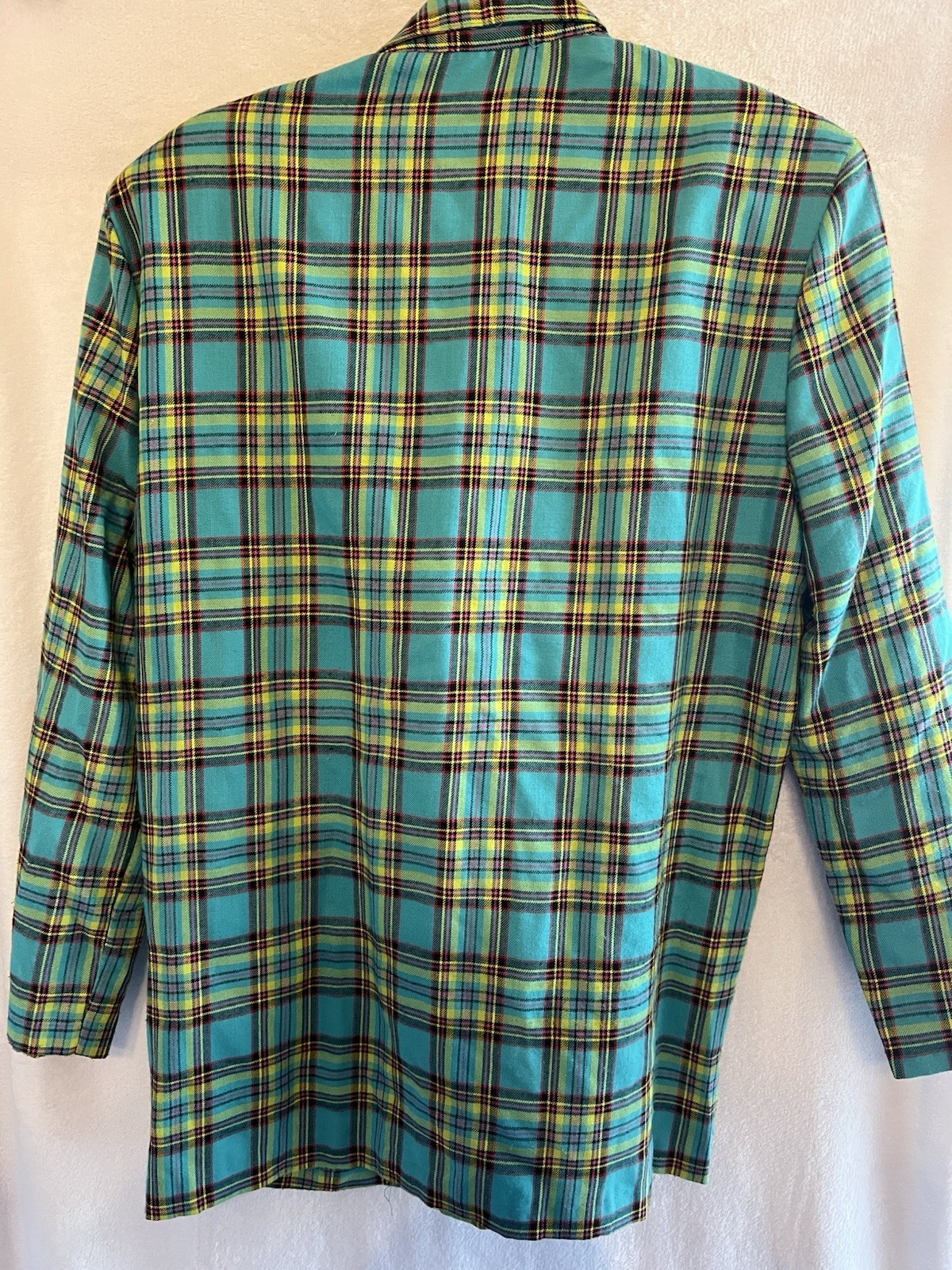 VTG Made In The USA Jazzy Blazer Women’s (M) Turquoise Plaid Preppy. JZ151