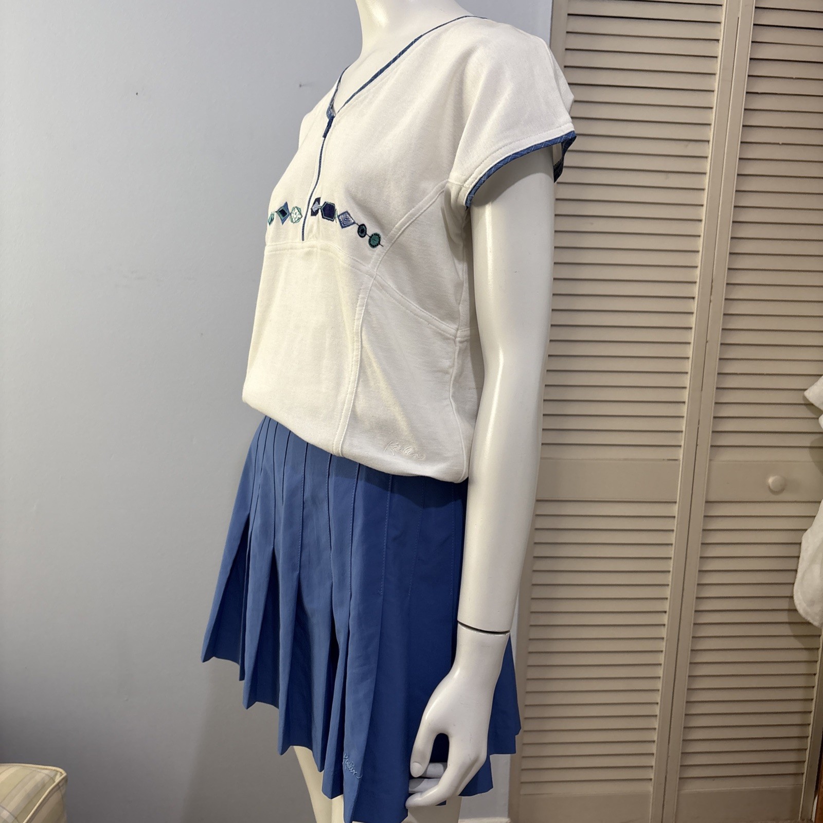 RARE Vtg 90s Kaelin 2 pc Pleated Tennis/golf Skirt & Shirt Set Sz S
