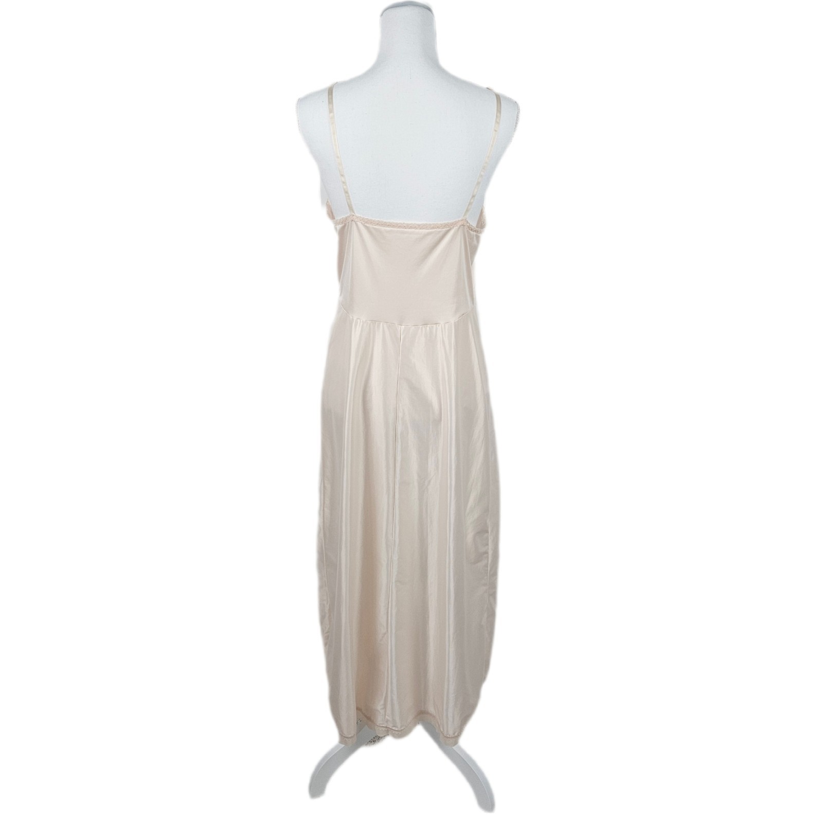 Vintage Sz 36 Lorraine Peach Beige Long Slip Adjustable Straps Midi