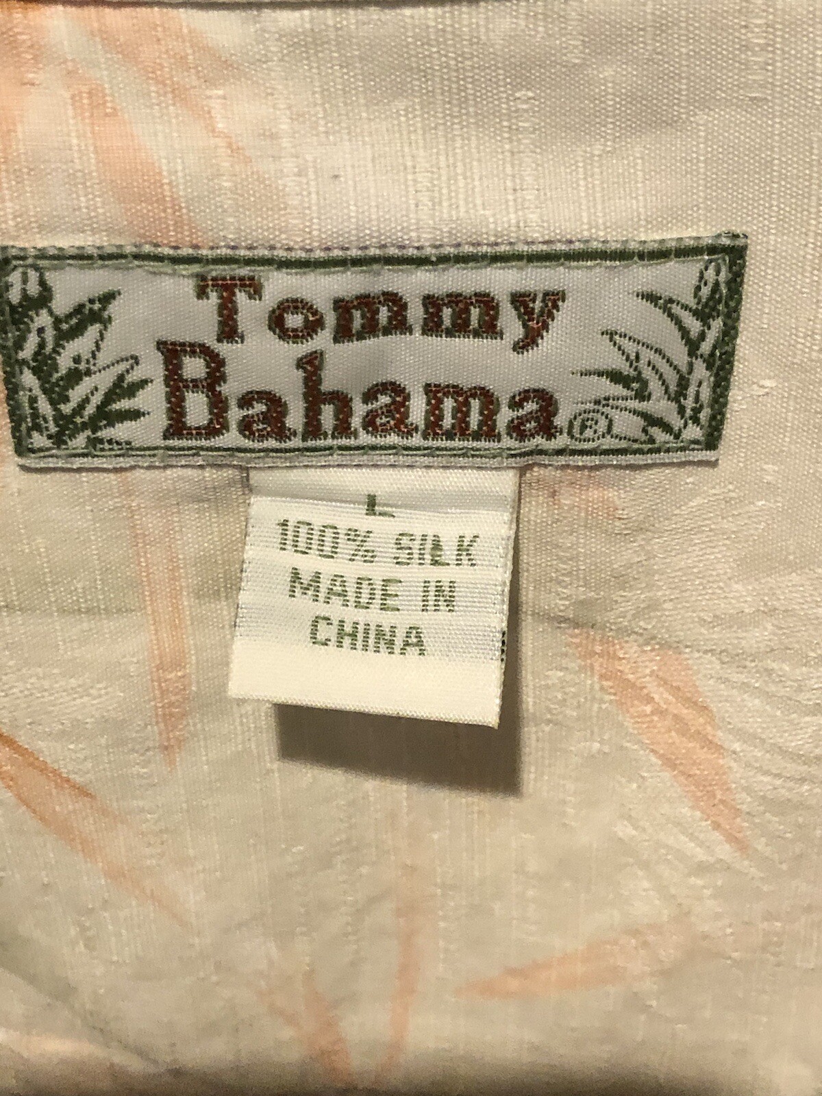 VTG Tommy Bahama Shirt Womens Large Floral Silk Camp Hawaiian Nautical Coastal