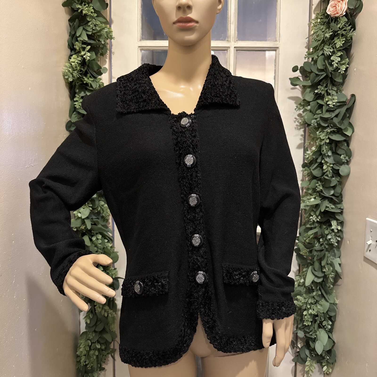 Vintage J.S.S. Black Button Up Cardigan