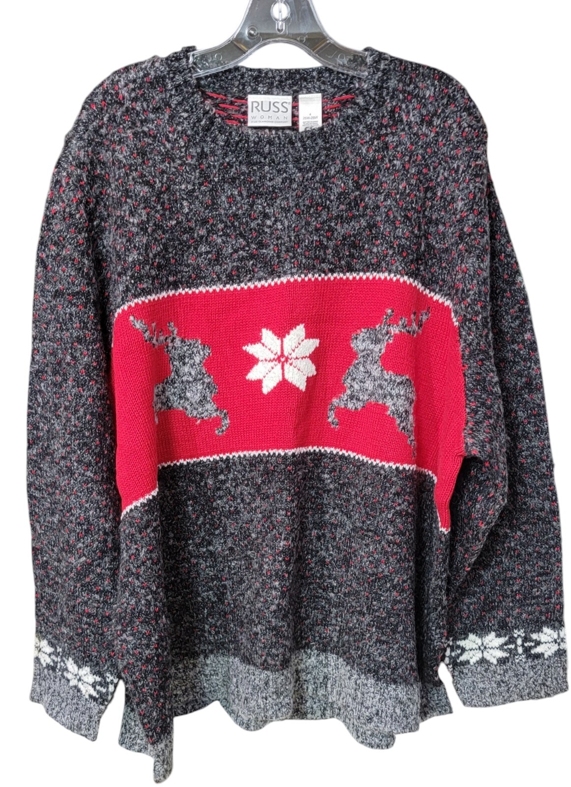 Vintage RUSS LIZ CLAIBORNE Woman’s HOLIDAY REINDEER Sweater SIZE 26W-28W
