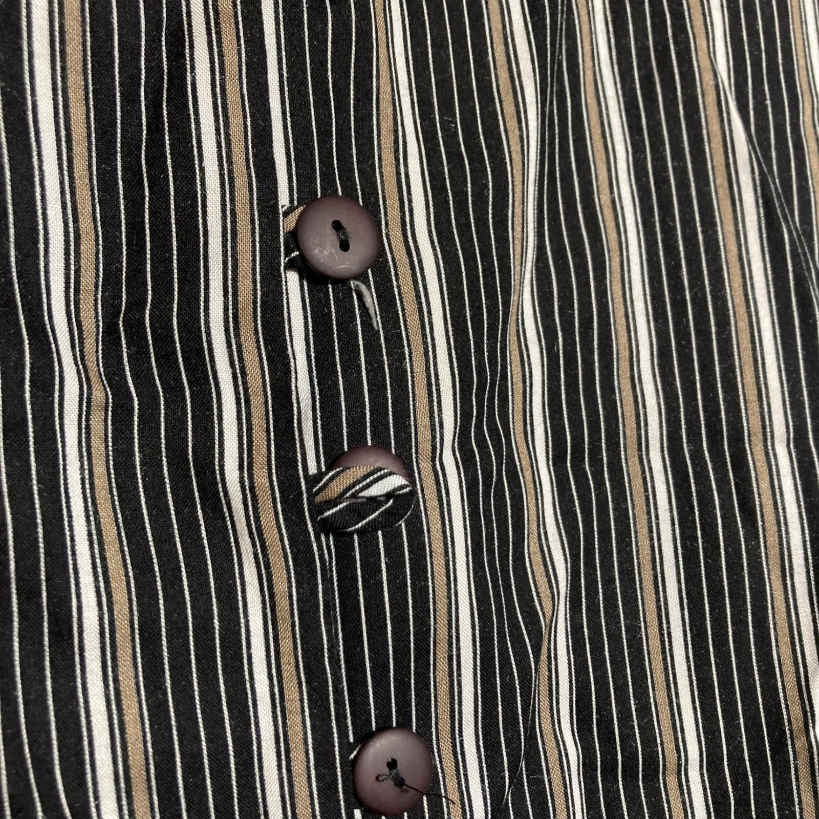 Vintage Rampage Womens Striped Button Front Tie Back Longline Vest Top Small USA