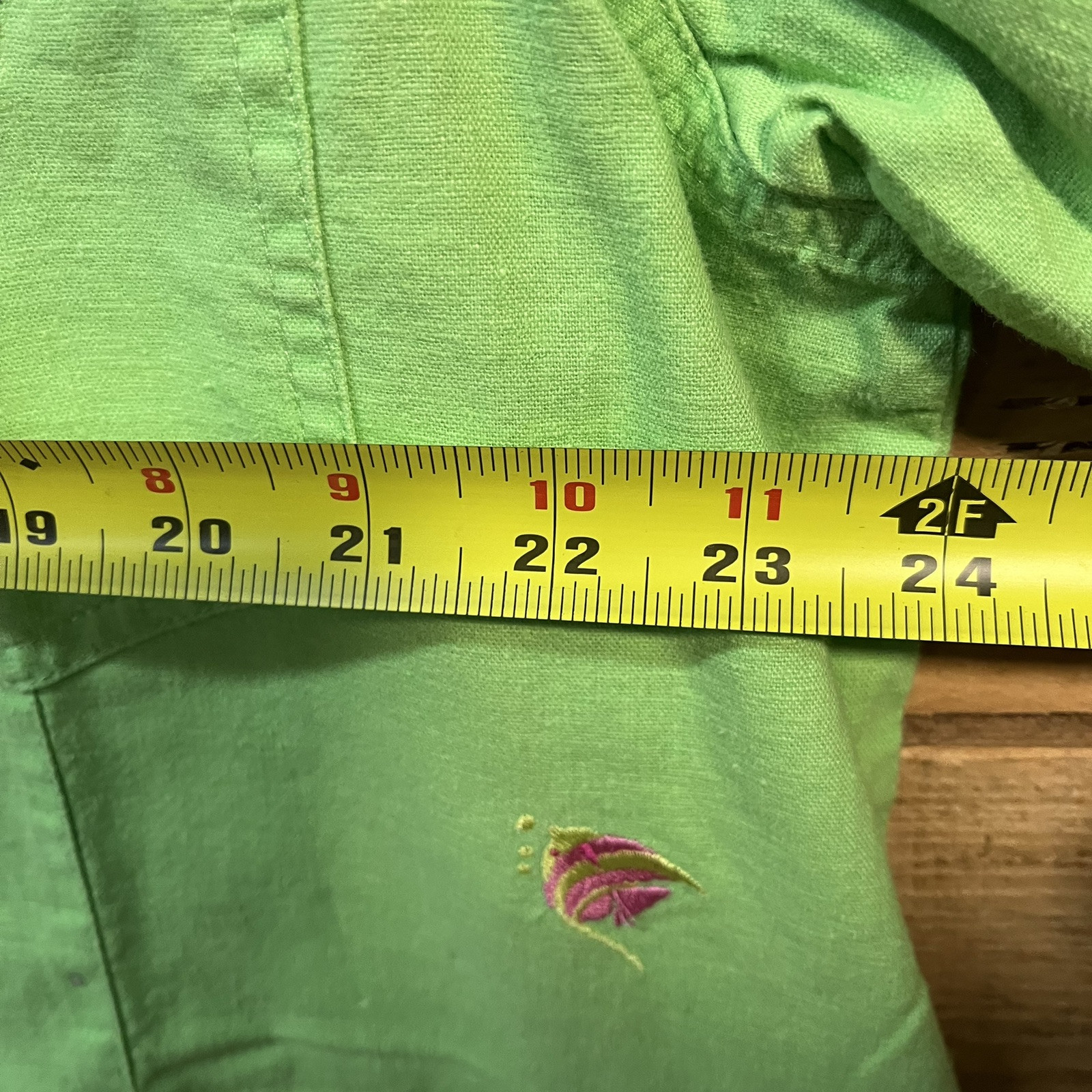 1990’s Vintage The Quacker Factory Womens 1x Green Fish Shirt Zip Up Linen