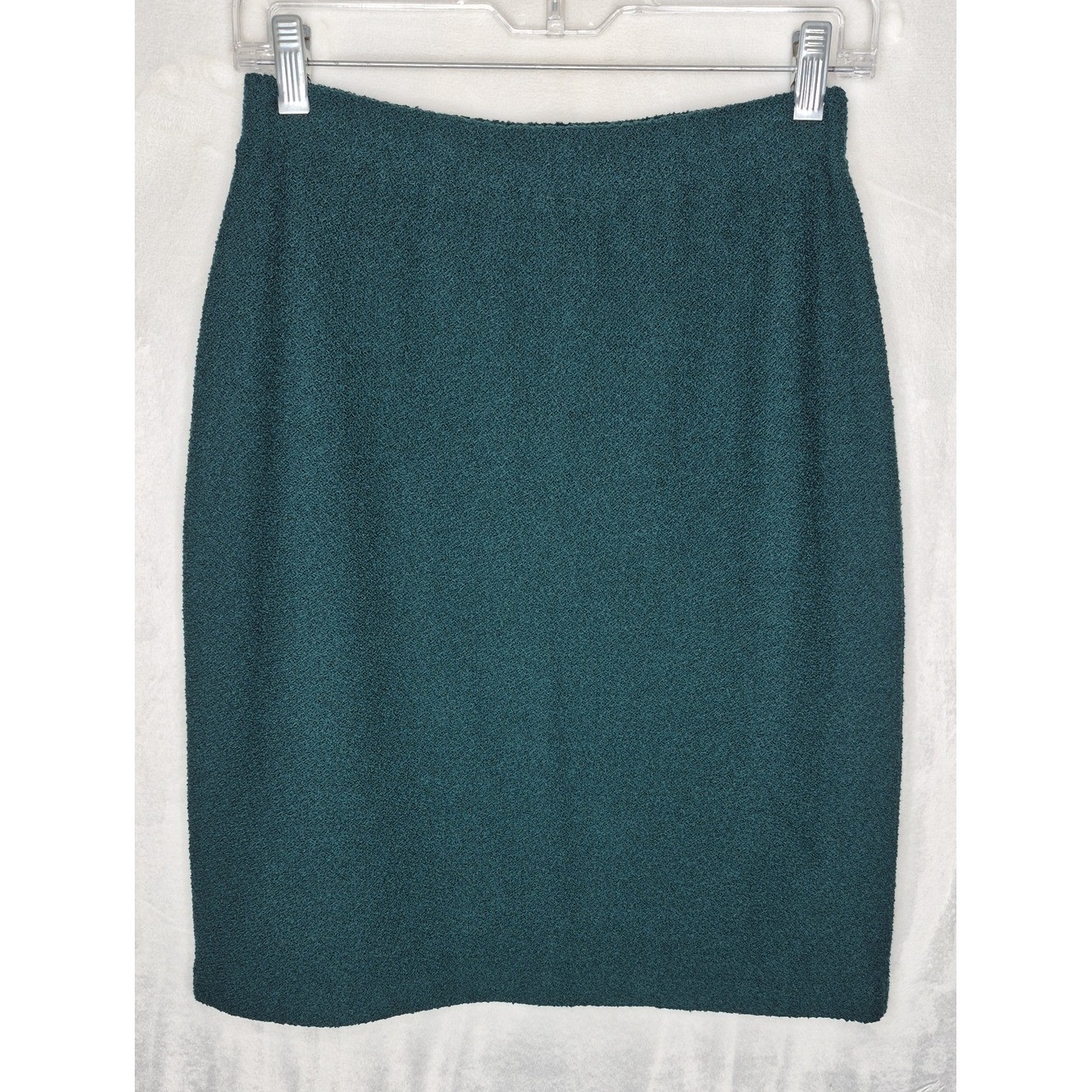 Vintage St. John Collection Marie Green Textured Knit Pencil Skirt Size 2