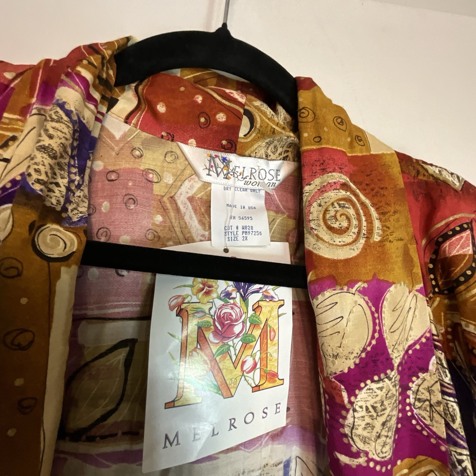Vintage 80’s Melrose Deadstock Floral Blazer Women’s 2X NEW WITH TAGS