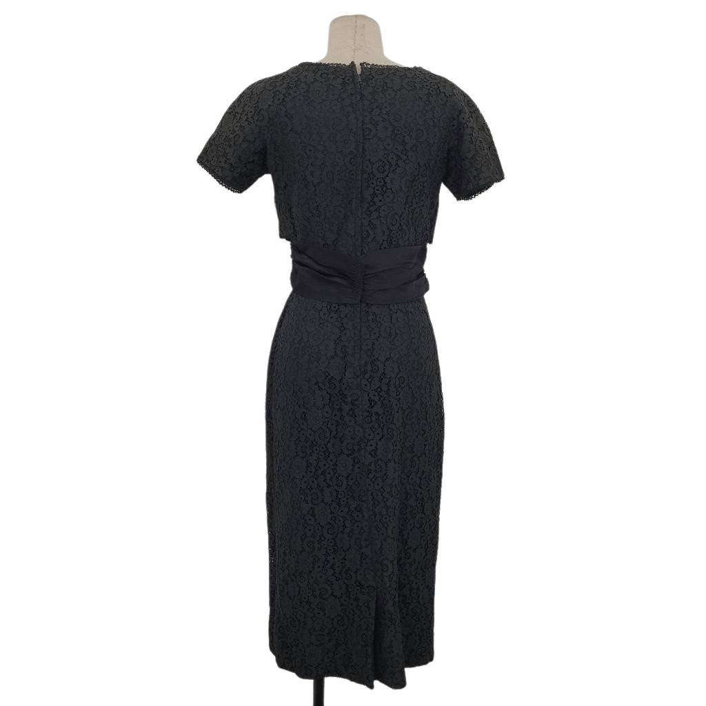 Vintage 1940s 1950s? Natlynn Black Wiggle Dress Sz Small Pin Up Old Hollywood
